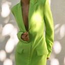 ZARA NWOT lime green blazer dress — corset style hook closure mini dress Photo 0