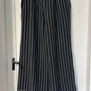 Loft NWT  Fluid Wide Leg striped black and white pull on pants size Large Photo 1