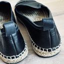 Fendi Black Leather Junia Cap Toe Flat Espadrille Size 37.5 Leather Jute Size 7 Photo 6