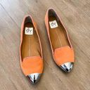 DV by Dolce Vit Dolce Vita Women's Orange Silver Luna Metal Cap-Toe Suede Loafers Flats Size 6.5 Photo 0