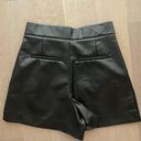 ZARA Black Faux Leather Shorts Photo 3