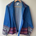 Coldwater Creek VINTAGE  Embroidered Tapestry Denim Shacket Jean Jacket Medium Photo 1