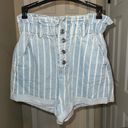 Topshop  stripes denim paper bag shorts Photo 0