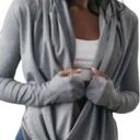 Zyia  Active Haze Yoga Shawl Wrap Top L Hooded Thumbholes Lounge Workout Break Photo 0