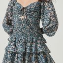 ASTR  the Label Marietta Dress in Blue Peach Multi Floral Large New Womens Mini F Photo 9