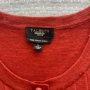 Talbots PL  Orange Pleated-Front Merino Wool Cardigan Photo 3