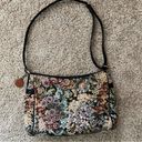 SAS Floral Shoulder Bag Purse Canvas Leather Zip USA Multi Color Tapestry Bag Photo 1