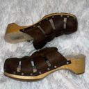 UGG  Brown Leather Mule / Clog Slip on Shoe with Fur Lining size 8 1/2 Photo 0