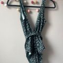 Zimmermann  Plunging Neckline One Piece Turqouise Leopard Bathing Suit Photo 8