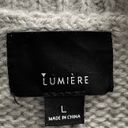 Lumière Lumiere Light Gray Popcorn Crewneck Long Sleeve Sweater, size L  Photo 2