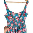 Betsey Johnson Floral Dress Ruffled Blue Pink Size 2 XS EUC Photo 4