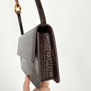 JW Pei  Julia Crossbody Bag Vegan Leather Croc Embossed in Dark Brown Photo 2