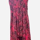 Cotton Candy LA Cotton Candy Hot Pink Black Abstract  Pattern Asymmetric MIDI Dress Size Small Photo 0