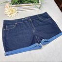 Ava & Viv  MIDI Jean Shorts Stretchy Dark Blue Plus Size 26 Photo 3