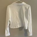 American Eagle White Cropped Long Sleeve Polo Photo 5