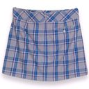 Lady Hagen  Women’s Plaid Golf Skirt Skort Button Detail Purple Tan Size 8 Photo 3