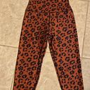 Sage RUST AND BLACK CHEETAH PRINT LEGGINGS 2 piece work out  SET XS Photo 4