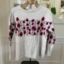 J.Jill  Poppy Floral 3D Knit Crewneck Sweater S Photo 1