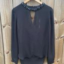 BCBGMAXAZRIA 3/$20  Black Embellished Long Sleeve Blouse Photo 0