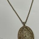 Monet  Costume Necklace Gold Tone / Rhinestone Pendant Photo 9