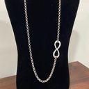 infinity  symbol silver tone open link chain necklace Photo 0