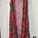 LuLaRoe  Multicolor Floral Print Knit Sleeveless Open Vest Kimono Duster XS Photo 0