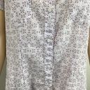 The North Face  Button-Up Blouse Size Large Floral Short Sleeves Purple & White Photo 6