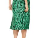 INC  belt print green black midi skirt animal print Size 2 NWT Photo 4