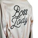 Mistress Rocks  Boss Lady Pink Satin Bomber Jacket Size Small Photo 10