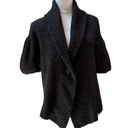 BCBG Maxazria Black Wool Blend Short Puff Sleeves Cardigan Sweater Sz XS/S Photo 0