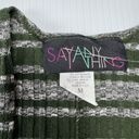 Say Anything  Green Stripe Cardigan Open Front Top Medium Photo 4