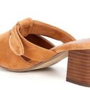 Chelsea and Violet  Tan Suede Leather Molly Bow Heel Mule Women’s Size 6 Photo 1