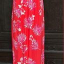 FAVLUX Red/ orange palms long sleevesless dress. M Photo 2