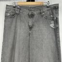 Gap  Low Stride Wide Leg Jeans Baggy Gray Wash Ripped Mid Rise Size 12 / 31L Long Photo 1