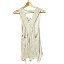 Saltwater Luxe  Gold & White Horizontal Stripe Cross Back Tank Top M Photo 1