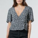 Thrills NWT  co acacia floral wrap blouse black sz XS Photo 0