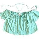 Cinq à Sept Cinq A Sept Carla Cold-Shoulder Crossover Halter Top in Aruba Light Aqua Blue Photo 8