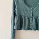 PacSun Green Babydoll Peplum Long Sleeve Top Size Small Photo 1