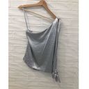 Rebecca Minkoff  Nash One-Shoulder Metallic Blouse Photo 8