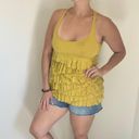 Twelve By Twelve Chartreuse Ruffle Top Racerback Small Soft Stretchy Photo 0