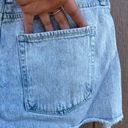 Good American  Women’s Shorts Blue Jean Denim Button Fly Cut Hem Size 10 Photo 4