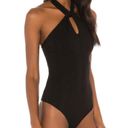 The Range  Black Bodysuit Wave Rib Tied Bodysuit Photo 6