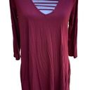 Socialite  Burgundy Knee-length long sleeve Dress Photo 0