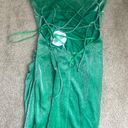 Selfie Leslie Moonstone Slide Slit Strappy Back Middy Green Dress  Photo 5