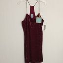 CeCe NWT  Mia Crushed Velvet Slip Dress Sz 2 Ruby Photo 2