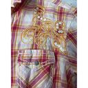 Ariat Maxine Embroidered Ombre Plaid Fitted Shirt Western Embellished M Photo 3