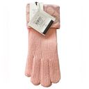 Coach NWT  Signature Metallic Knit Gloves Carnation Photo 2