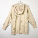 Torrid  Ivory & Metallic Gold Starry Jacquard Knit Hooded Sweater Size 1X Photo 2