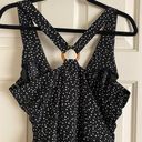 ROW A NEW  Black and White Polka-Dot Dress Side Tie Size L Photo 5