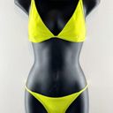 Solid & Striped  The Morgan Two Piece Bikini Set Swimsuit Neon Yellow Small Photo 1